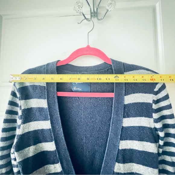 American Eagle Outfitters Striped Navy and Gray Women's Cardigan Sweater Size S - Picture 5 of 11